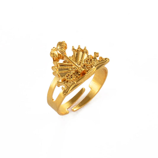 Bagues Anniyo Haiti couleur or, bague haïtienne redimensionnable, ornements ethniques Ayiti