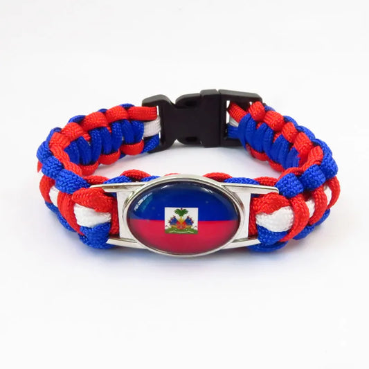 Bracelet d'amour Haïti, breloque faite à la main, drapeau Haïti