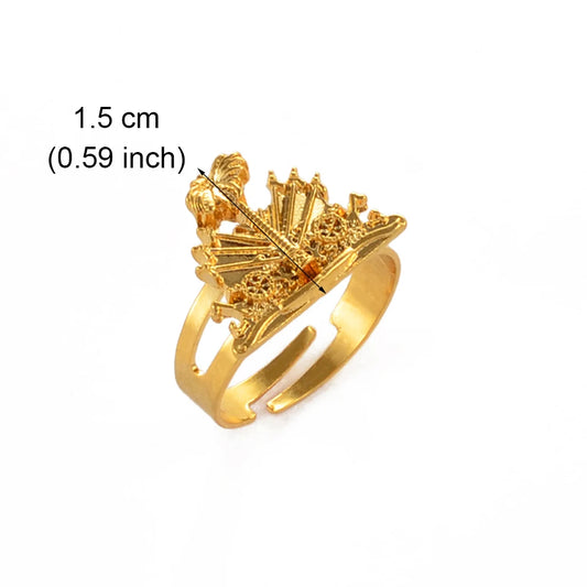 Bagues Anniyo Haiti couleur or, bague haïtienne redimensionnable, ornements ethniques Ayiti